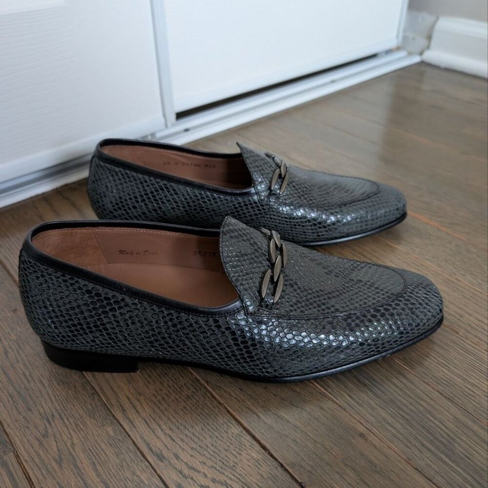 Mezlan 21445 Men's Shoes Snake-Print Leather Slip-On Loafer - Size 9,5